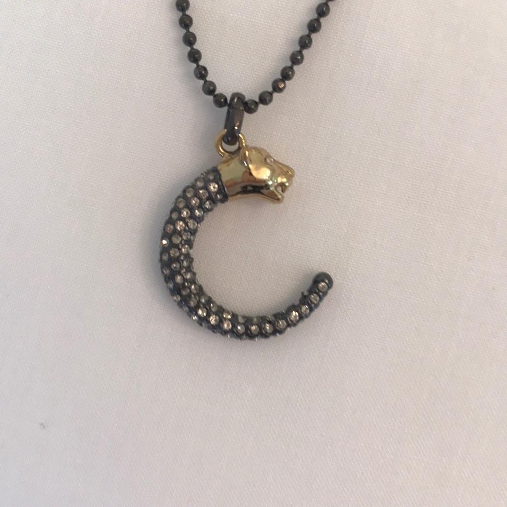 Stella & Dot EUC Enclave Panther Moon Pendant Necklace